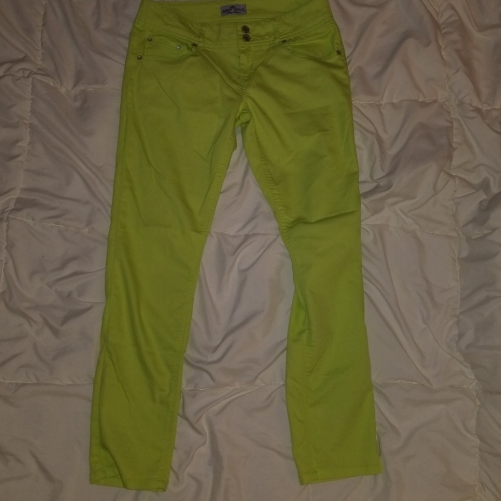 Almost famous lime green skinny jeans